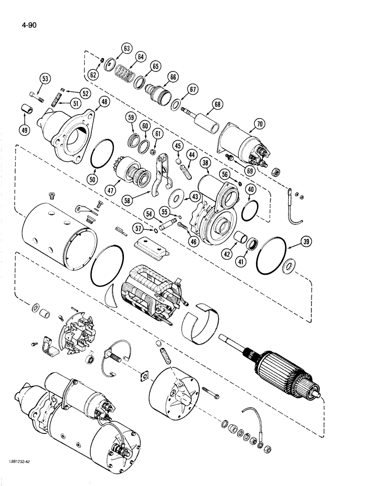 Схема запчастей Case 1187B - (4-090) - L118276 STARTER, DELCO - REMY (04) - ELECTRICAL SYSTEMS