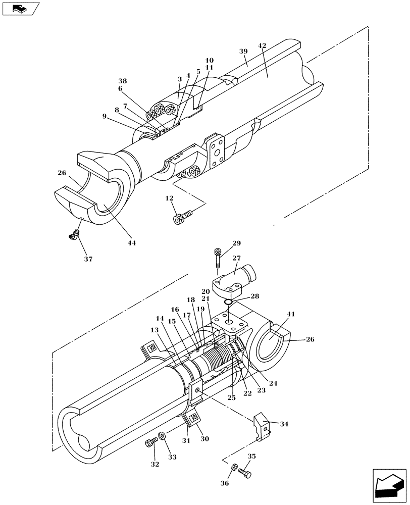 Схема запчастей Case CX145C SR - (35.737.AA[02]) - DIPPER CYLINDER - HBCV (35) - HYDRAULIC SYSTEMS