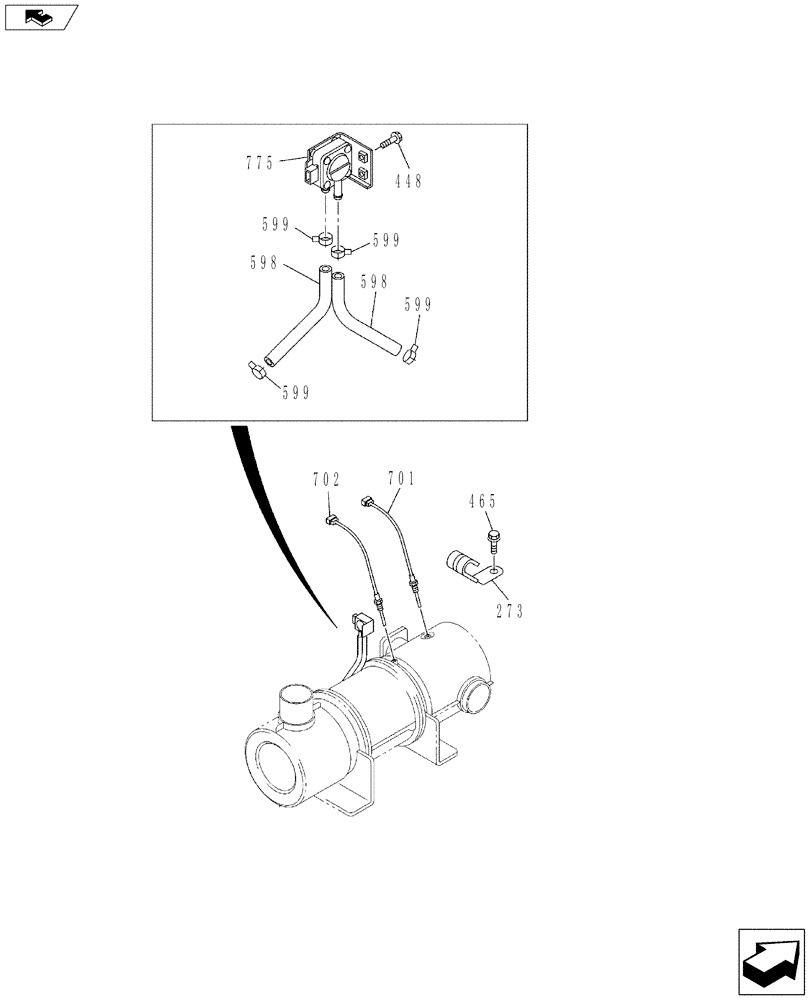 Схема запчастей Case CX160C - (55.015.02[01]) - MUFFLER (55) - ELECTRICAL SYSTEMS