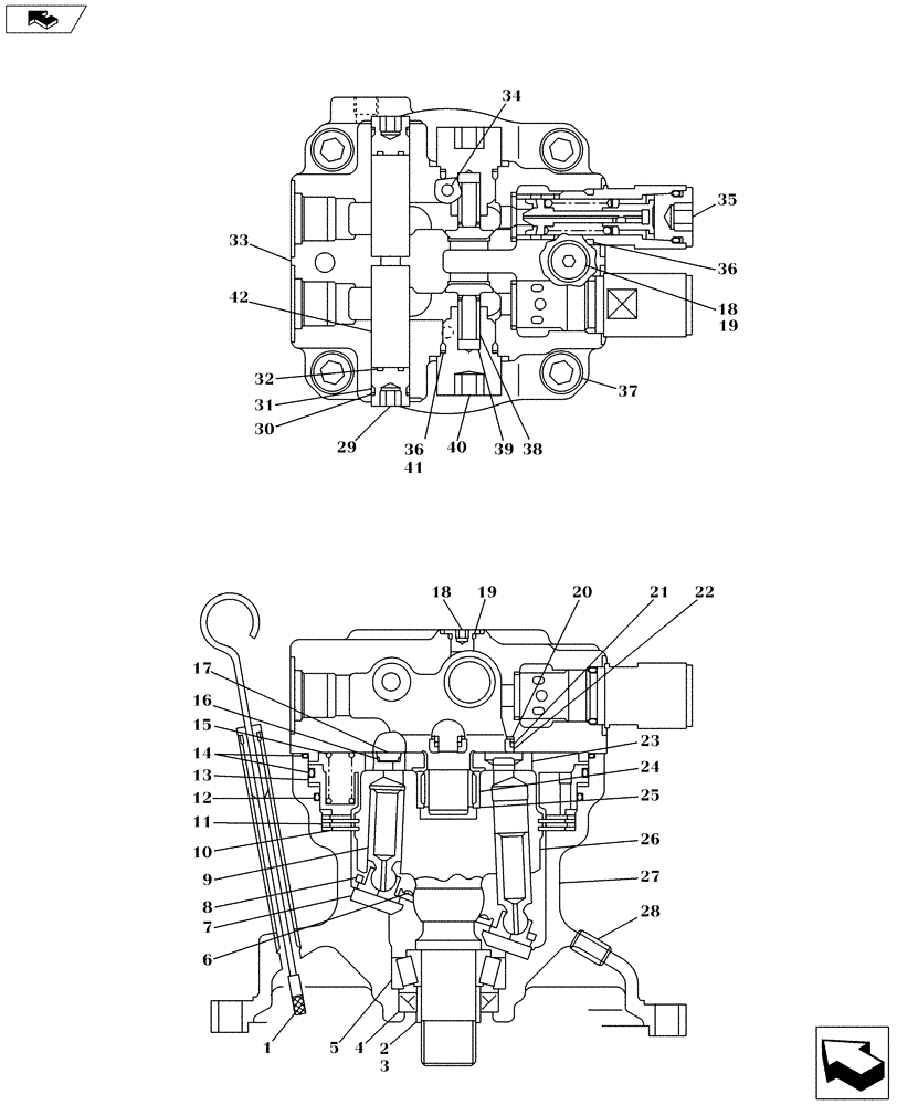 Схема запчастей Case CX130C - (35.352.AJ[01]) - MOTOR REDUCTION GEAR SWING - COMPONENTS (35) - HYDRAULIC SYSTEMS