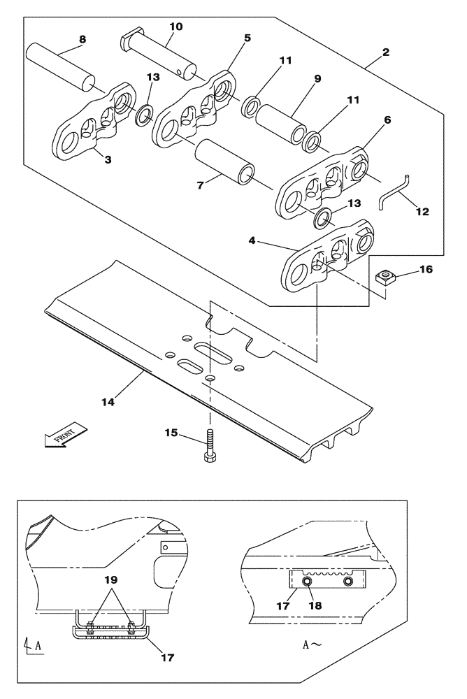 Схема запчастей Case CX130C - (48.100.AD[06]) - GROUSER SHOE - 600 MM SEAL (48) - TRACKS & TRACK SUSPENSION