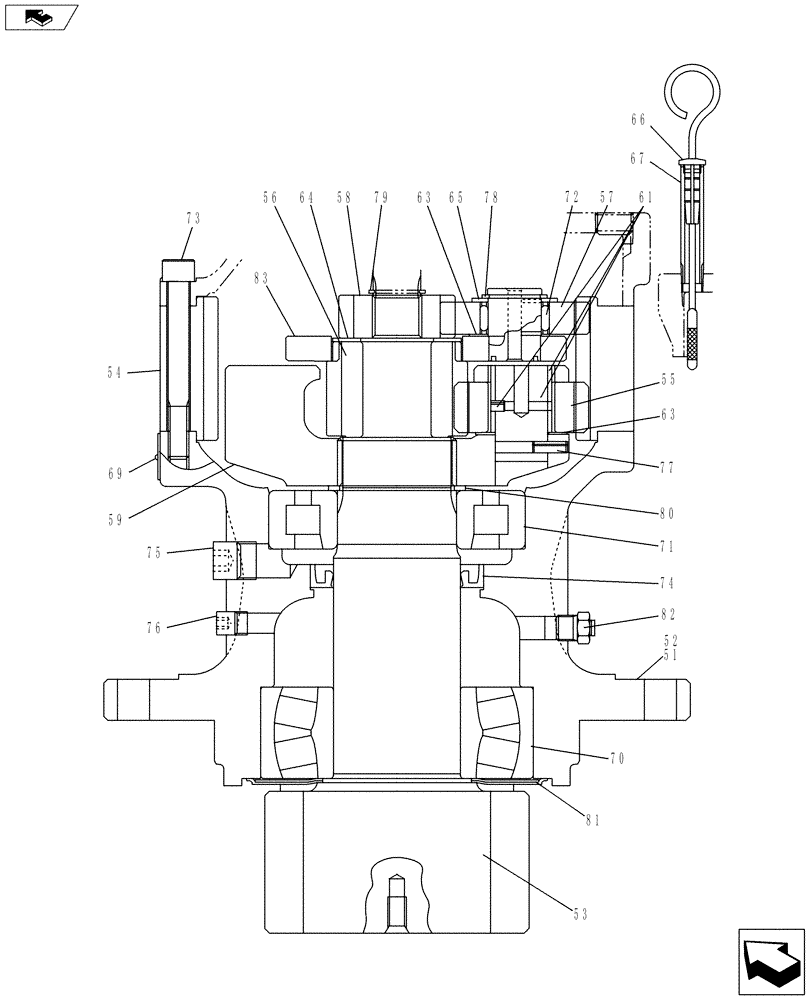 Схема запчастей Case CX145C SR - (35.353.AD[07]) - TRAVEL MOTOR & REDUCTION GEAR OFFSET (35) - HYDRAULIC SYSTEMS