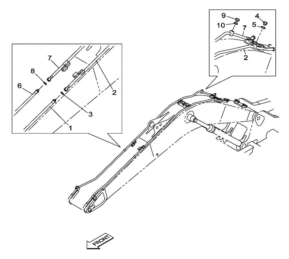 Схема запчастей Case CX130C - (35.736.AC[08]) - OPTION LINE - BAR BASE (35) - HYDRAULIC SYSTEMS