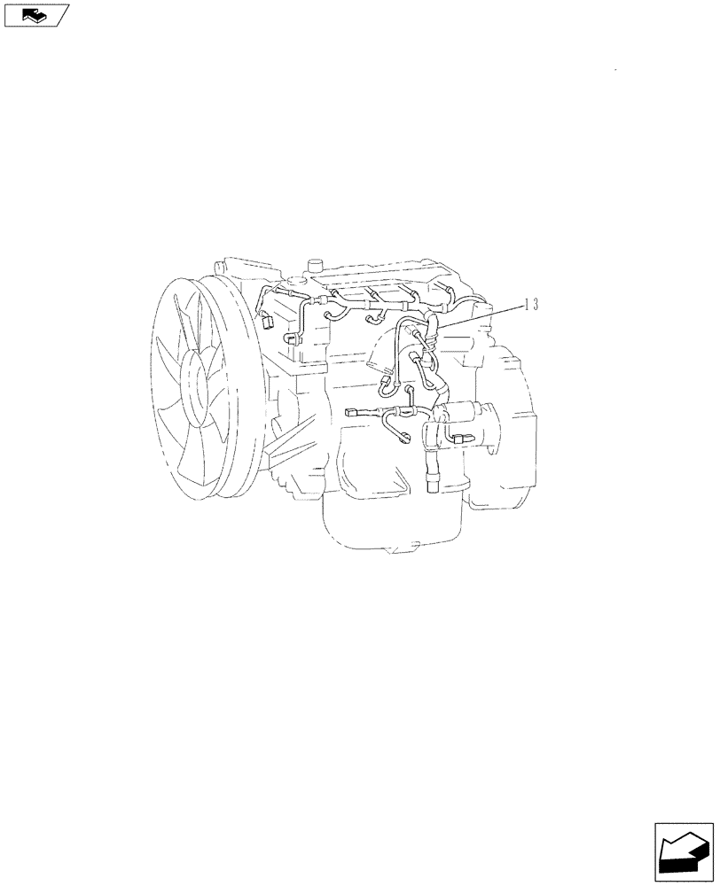 Схема запчастей Case CX160C - (55.015.01[01]) - ENGINE, HARNESS (55) - ELECTRICAL SYSTEMS