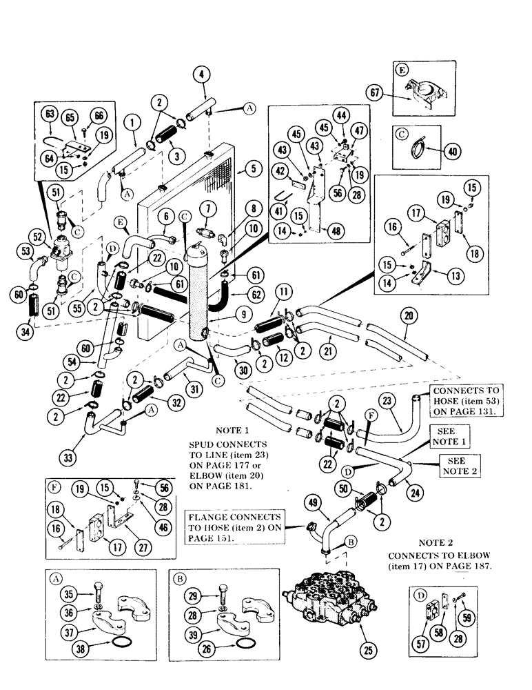 Схема запчастей Case 120 - (135) - OIL COOLER HYDRAULICS (35) - HYDRAULIC SYSTEMS