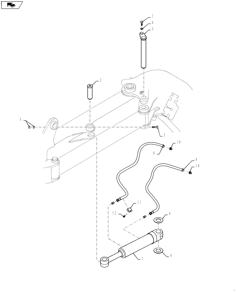 Схема запчастей Case CX145C SR - (35.737.AE[13]) - CYLINDER LINE - OFFSET (35) - HYDRAULIC SYSTEMS