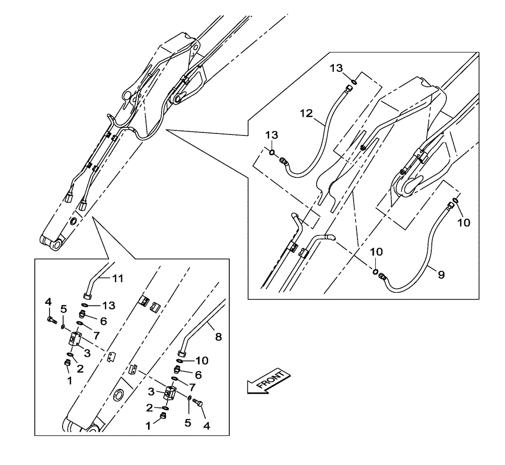 Схема запчастей Case CX130C - (35.737.AE[07]) - SECOND OPTION LINE, 3.00 M (35) - HYDRAULIC SYSTEMS