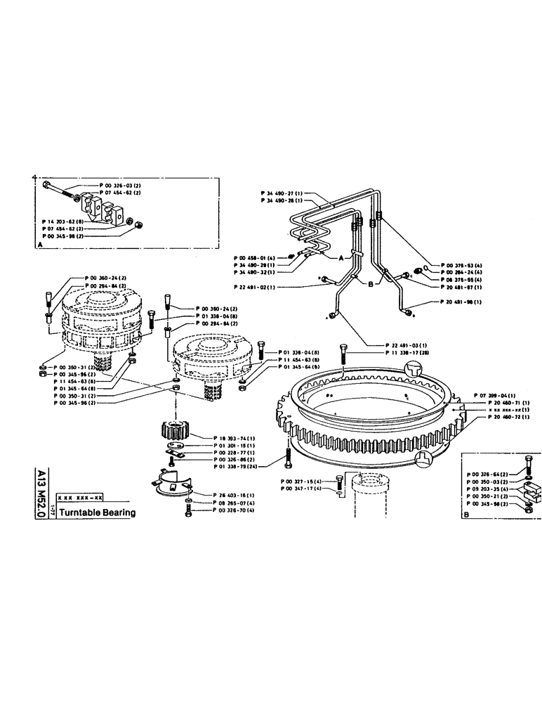 Схема запчастей Case 160CK - (11) - TURNTABLE BEARING (05) - UPPERSTRUCTURE CHASSIS