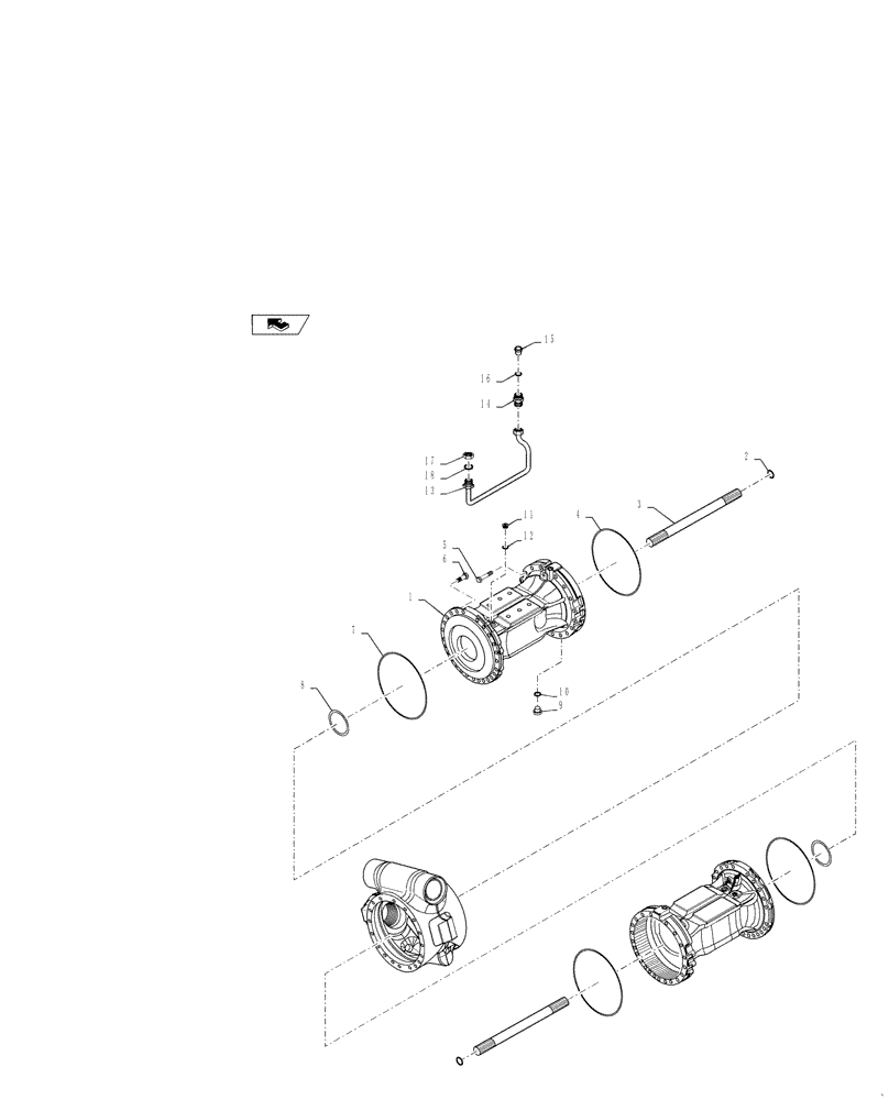 Схема запчастей Case 721F - (25.100.AD[01]) - FRONT AXLE, HOUSING (25) - FRONT AXLE SYSTEM