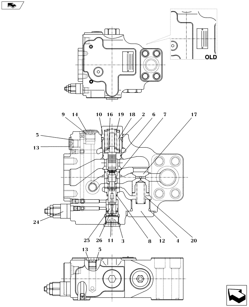 Схема запчастей Case CX145C SR - (35.736.AG[01]) - HOLDING VALVE (35) - HYDRAULIC SYSTEMS