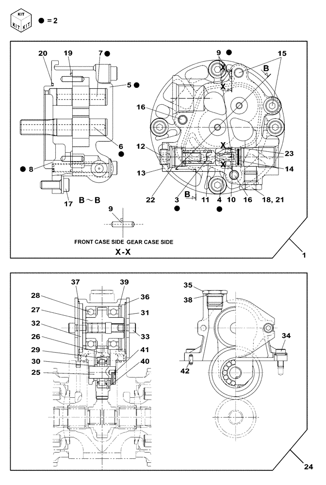 Схема запчастей Case CX130C - (35.106.AD[09]) - HYDRAULIC PUMP - SECOND OPTION (35) - HYDRAULIC SYSTEMS