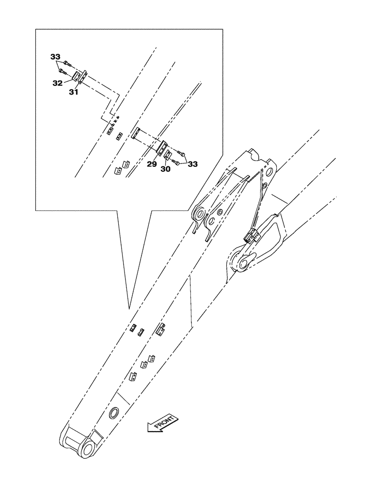 Схема запчастей Case CX300C - (09-107-03[01]) - DIPPER - 2.65 M BRACKET- OPTIONAL - 02 - HBCV (09) - CHASSIS/ATTACHMENTS