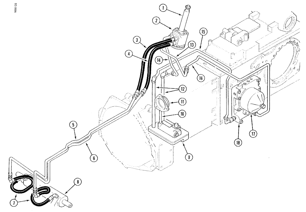 Схема запчастей Case 380B - (1-12) - PICTORIAL INDEX - POWER STEERING SYSTEM FORWARD AND REVERSE TRANSMISSION (00) - PICTORIAL INDEX
