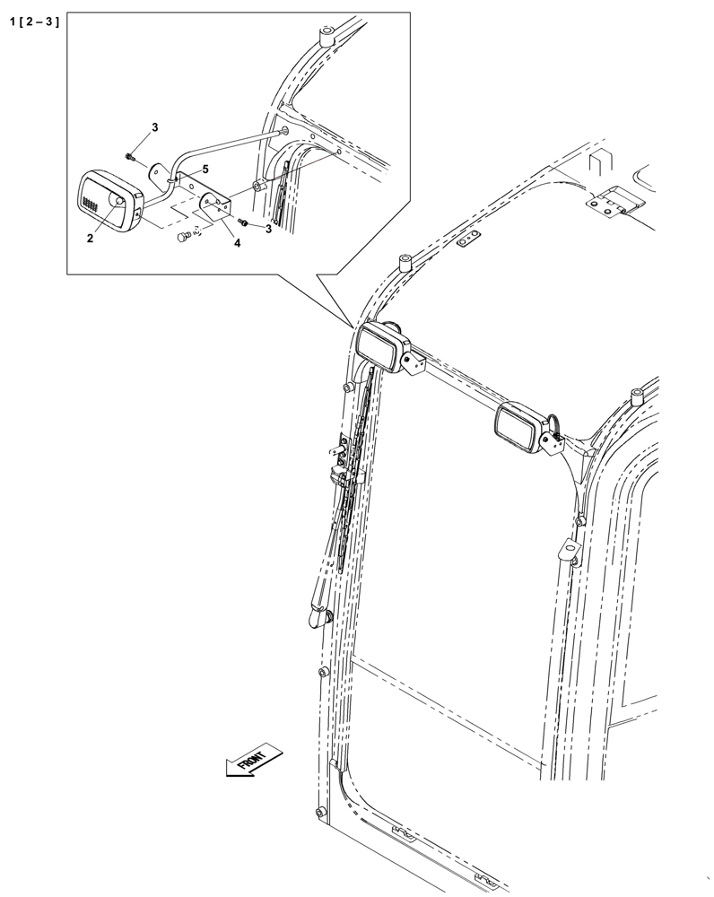 Схема запчастей Case CX145C SR - (55.404.BS[06]) - WORK LAMP - CAB (55) - ELECTRICAL SYSTEMS