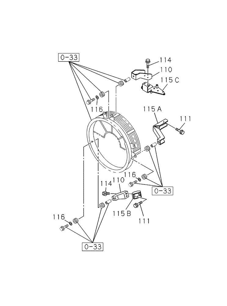 Схема запчастей Case CX330 - (02-110-01[01]) - BRACKET - FAN GUARD (02) - ENGINE