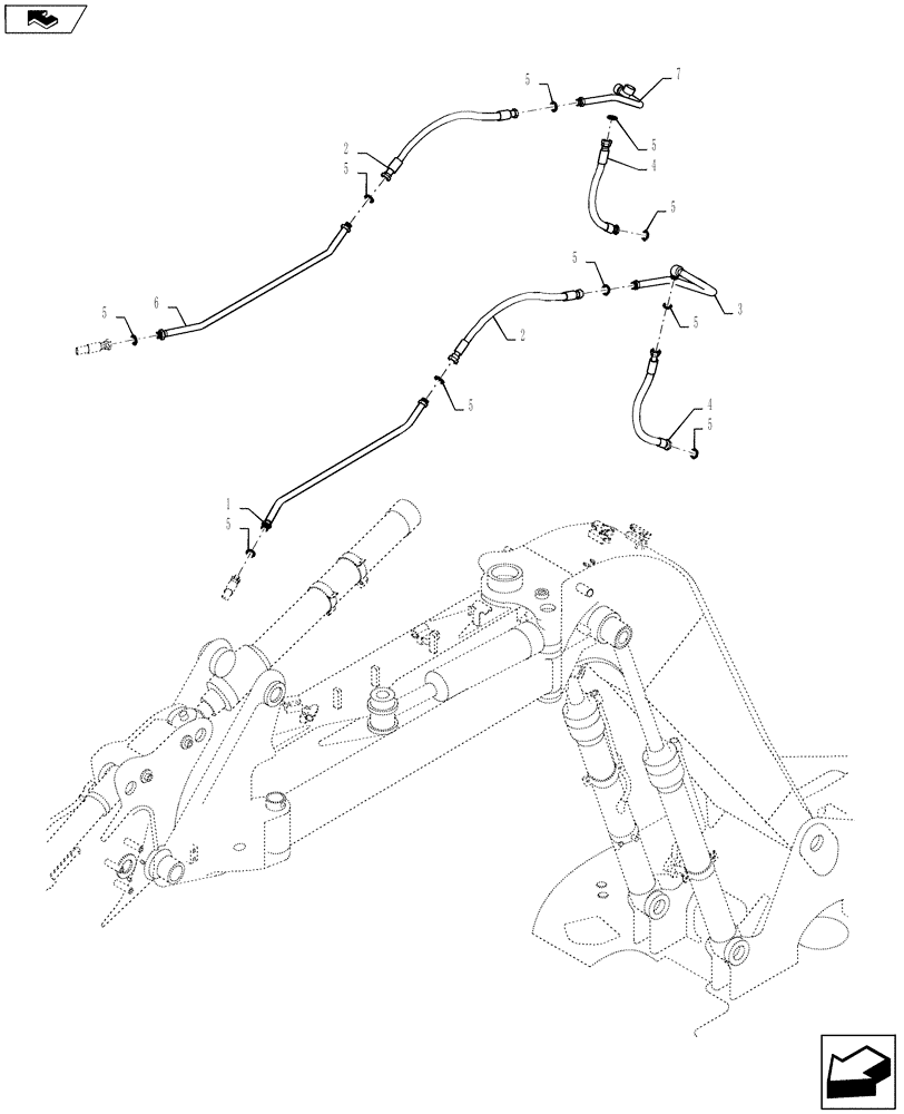 Схема запчастей Case CX145C SR - (35.736.AC[06]) - OPTION LINE - SB BOOM EXP (OFFSET) (35) - HYDRAULIC SYSTEMS