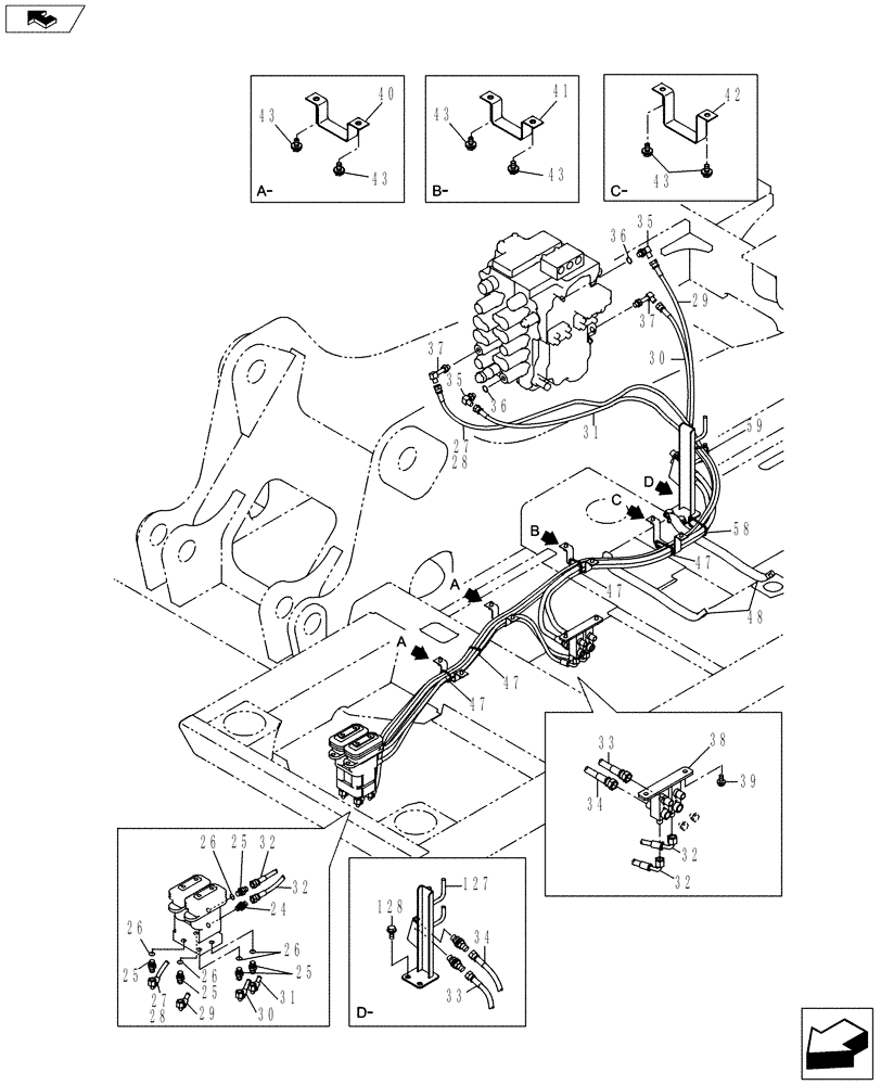 Схема запчастей Case CX130C - (35.357.AK[01]) - PILOT CONTROL LINE (35) - HYDRAULIC SYSTEMS