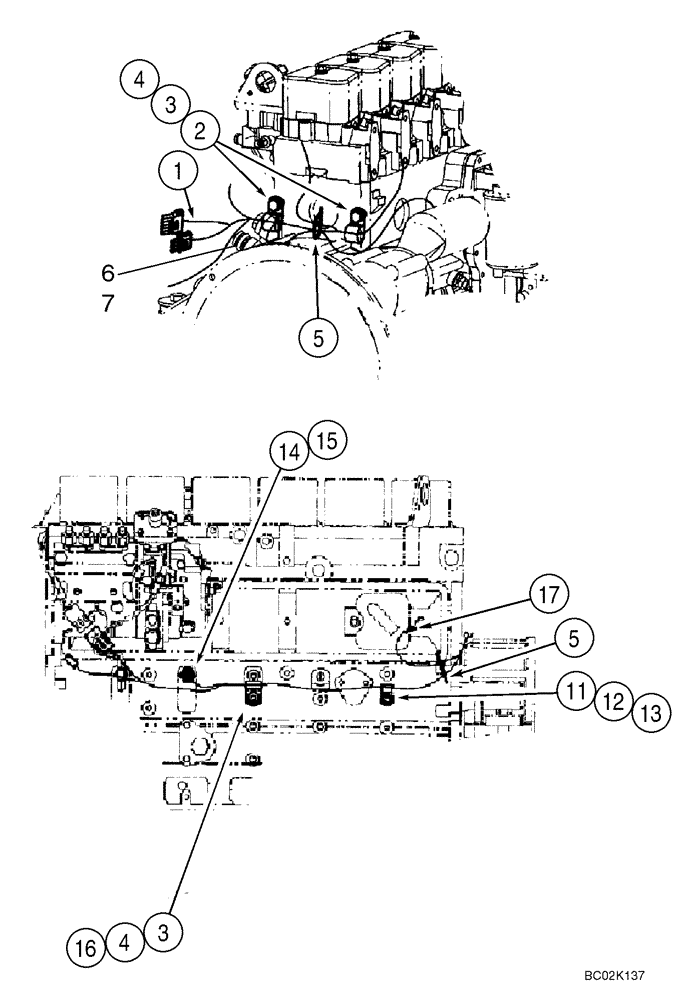 Схема запчастей Case 850K - (04-09) - HARNESS, ENGINE (LEFT-HAND SIDE AND REAR) (Nov 11 2008 11:39AM) (04) - ELECTRICAL SYSTEMS