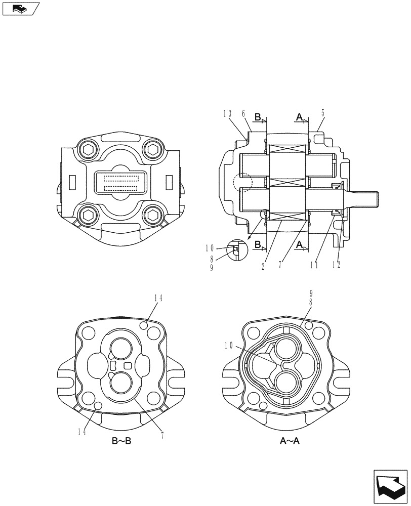Схема запчастей Case CX145C SR - (35.106.AD[12]) - GEAR PUMP (35) - HYDRAULIC SYSTEMS