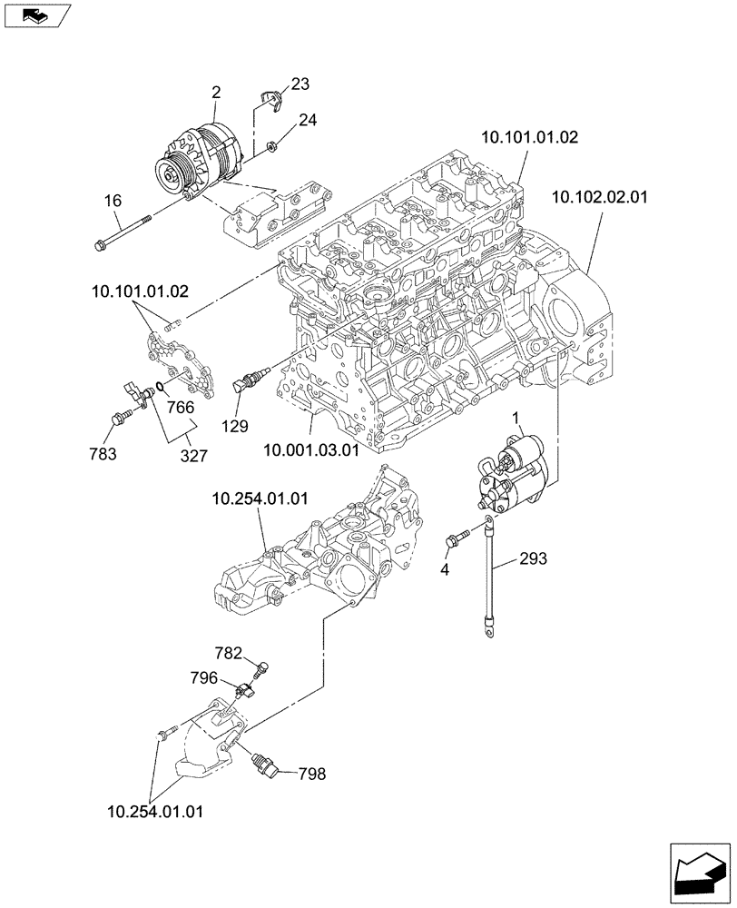 Схема запчастей Case CX160C - (55.201.01[01]) - ENGINE, ELECTRIC SYSTEM CONTROL (55) - ELECTRICAL SYSTEMS