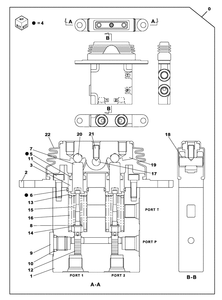 Схема запчастей Case CX145C SR - (35.204.BE[03]) - REMOTE CONTROL VALVE (35) - HYDRAULIC SYSTEMS
