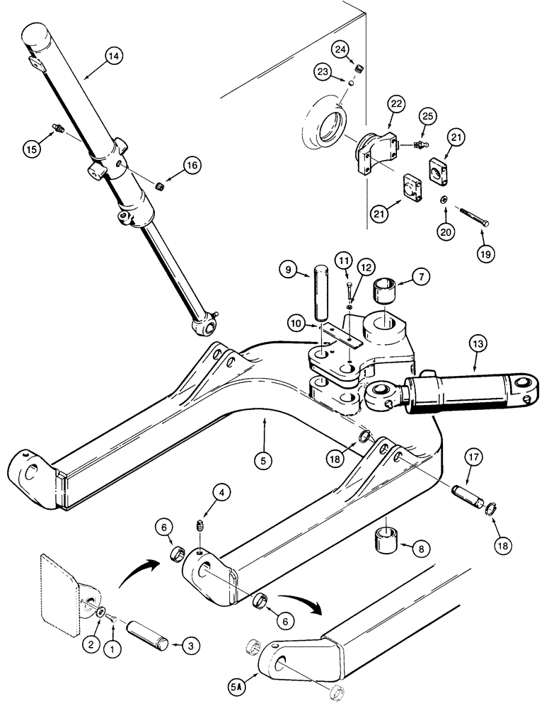 Схема запчастей Case 855E - (9-012) - DOZER C-FRAME WITH LIFT AND ANGLE CYLINDERS (09) - CHASSIS/ATTACHMENTS