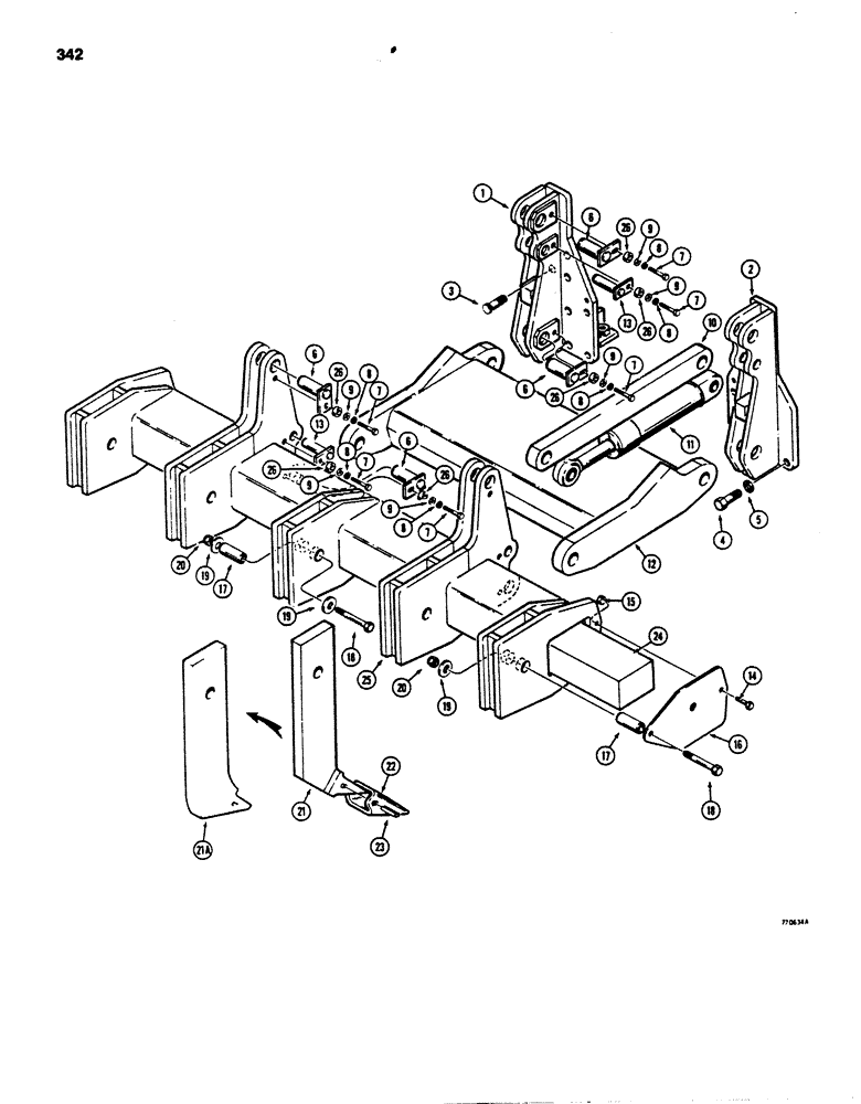 Схема запчастей Case 850B - (342) - RIPPER (05) - UPPERSTRUCTURE CHASSIS