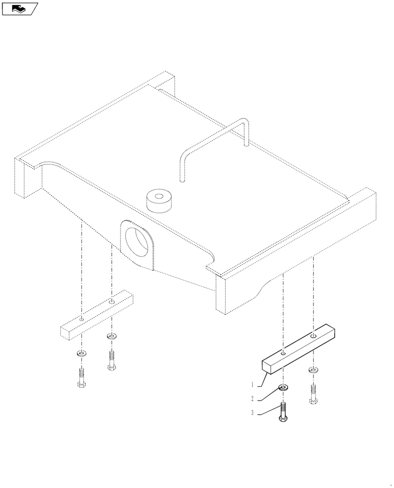 Схема запчастей Case 521F - (27.100.03) - REAR AXLE STOP (27) - REAR AXLE SYSTEM