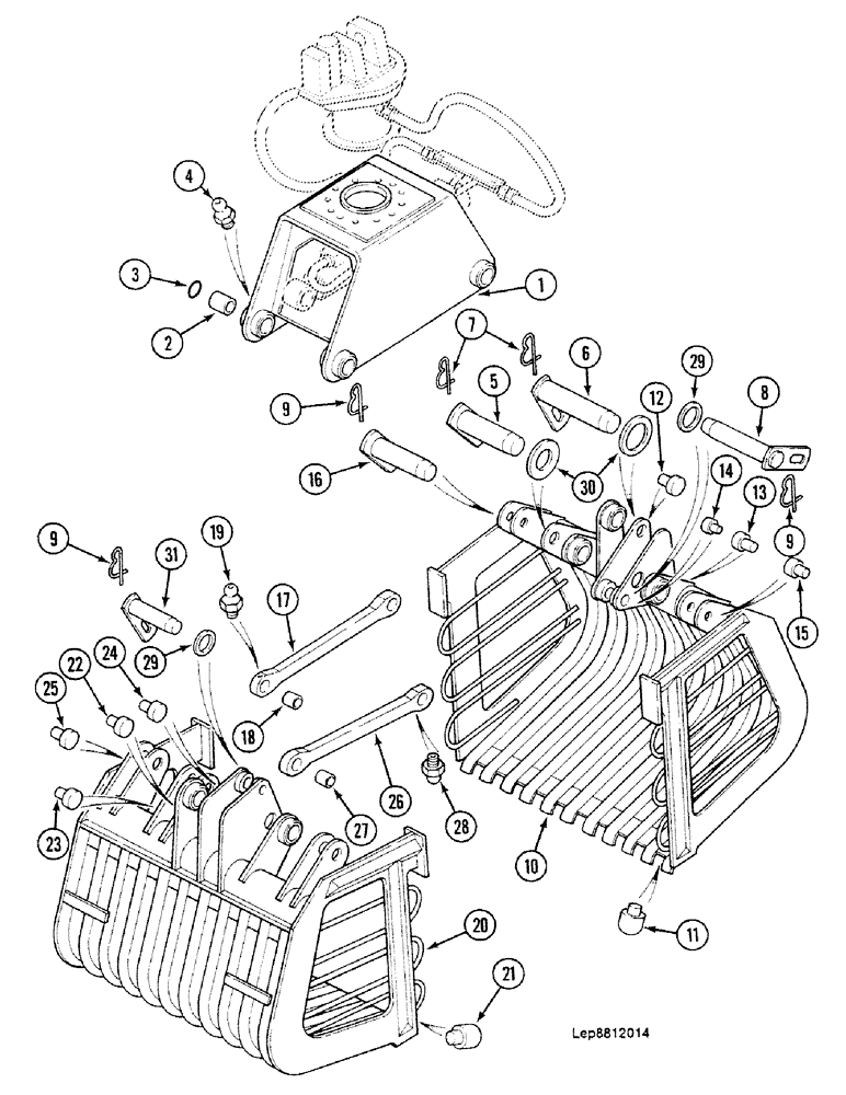 Схема запчастей Case 688C - (9G-54) - BEET CLAMSHELLS (05.1) - UPPERSTRUCTURE CHASSIS/ATTACHMENTS