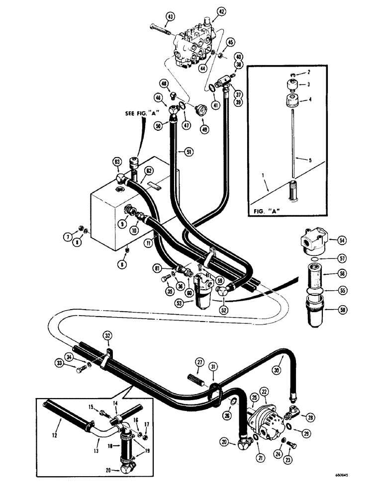 Схема запчастей Case 530 - (44) - FORKLIFT PRIMARY HYDRAULICS (35) - HYDRAULIC SYSTEMS