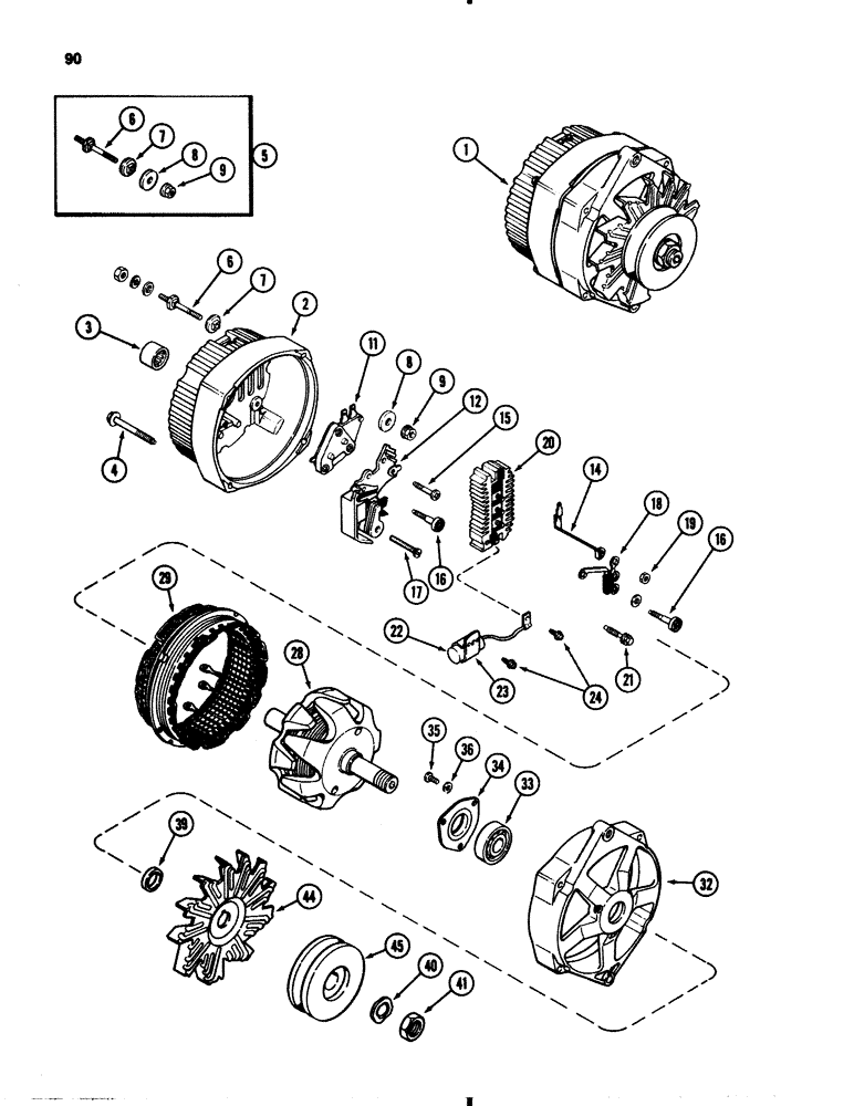 Схема запчастей Case 1845B - (090) - L102693 ALTERNATOR, USES METRIC HARDWARE (04) - ELECTRICAL SYSTEMS