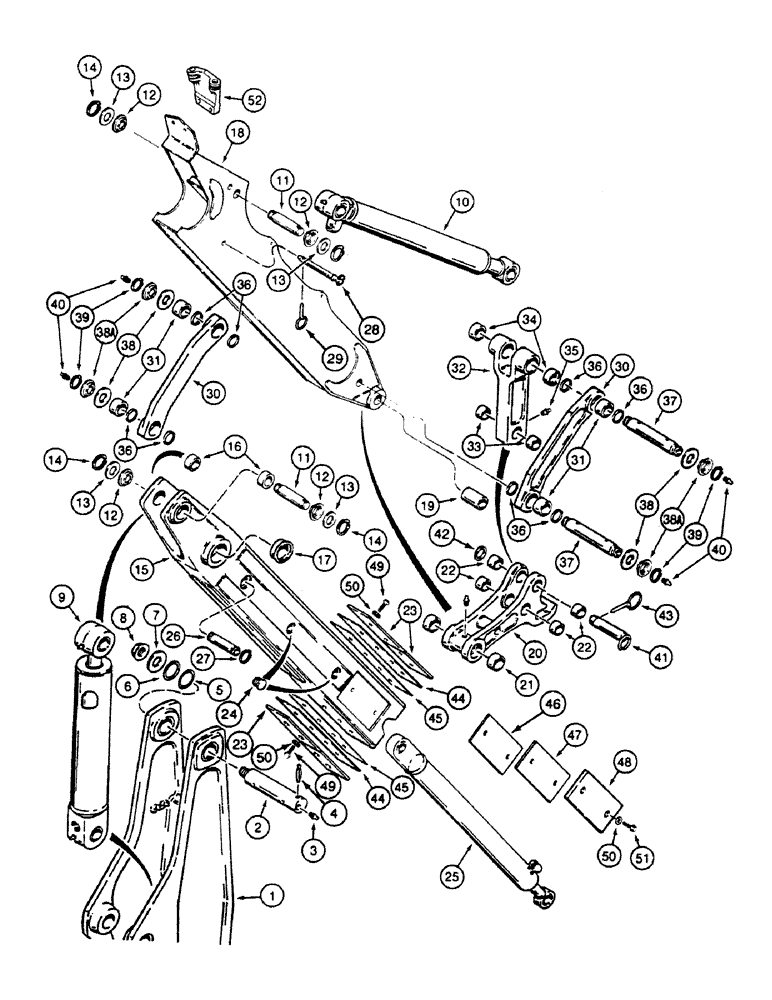 Схема запчастей Case 580SK - (9-064) - EXTENDABLE DIPPER (09) - CHASSIS/ATTACHMENTS