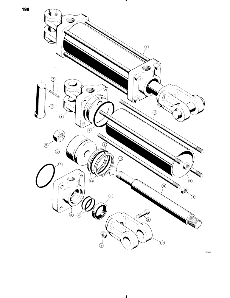 Схема запчастей Case 584C - (198) - D40197 SIDESHIFT CYLINDER (35) - HYDRAULIC SYSTEMS
