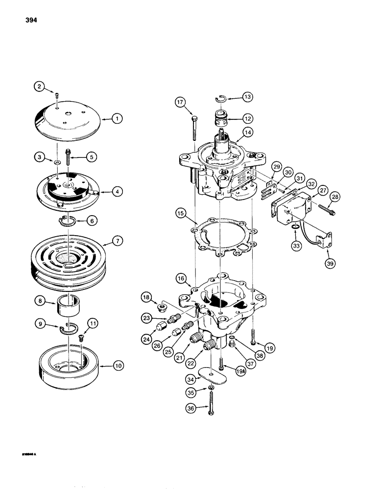 Схема запчастей Case 680H - (394) - L107676 AIR CONDITIONER COMPRESSOR (09) - CHASSIS/ATTACHMENTS