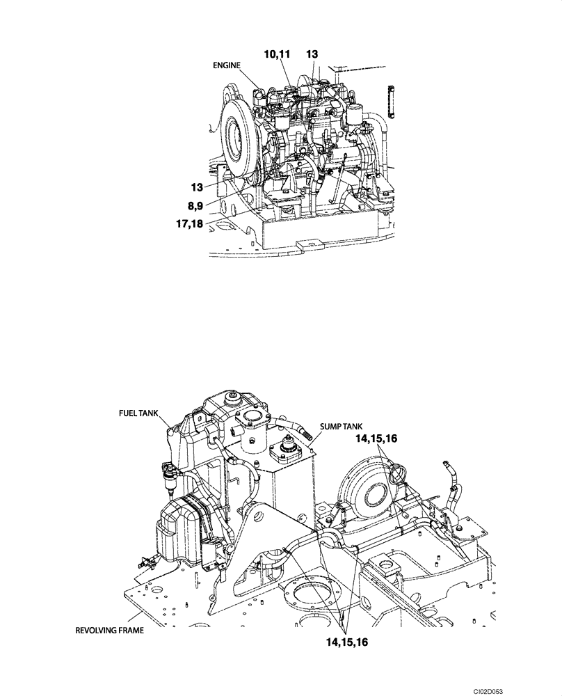 Схема запчастей Case CX75SR - (03-04) - FUEL LINES (03) - FUEL SYSTEM