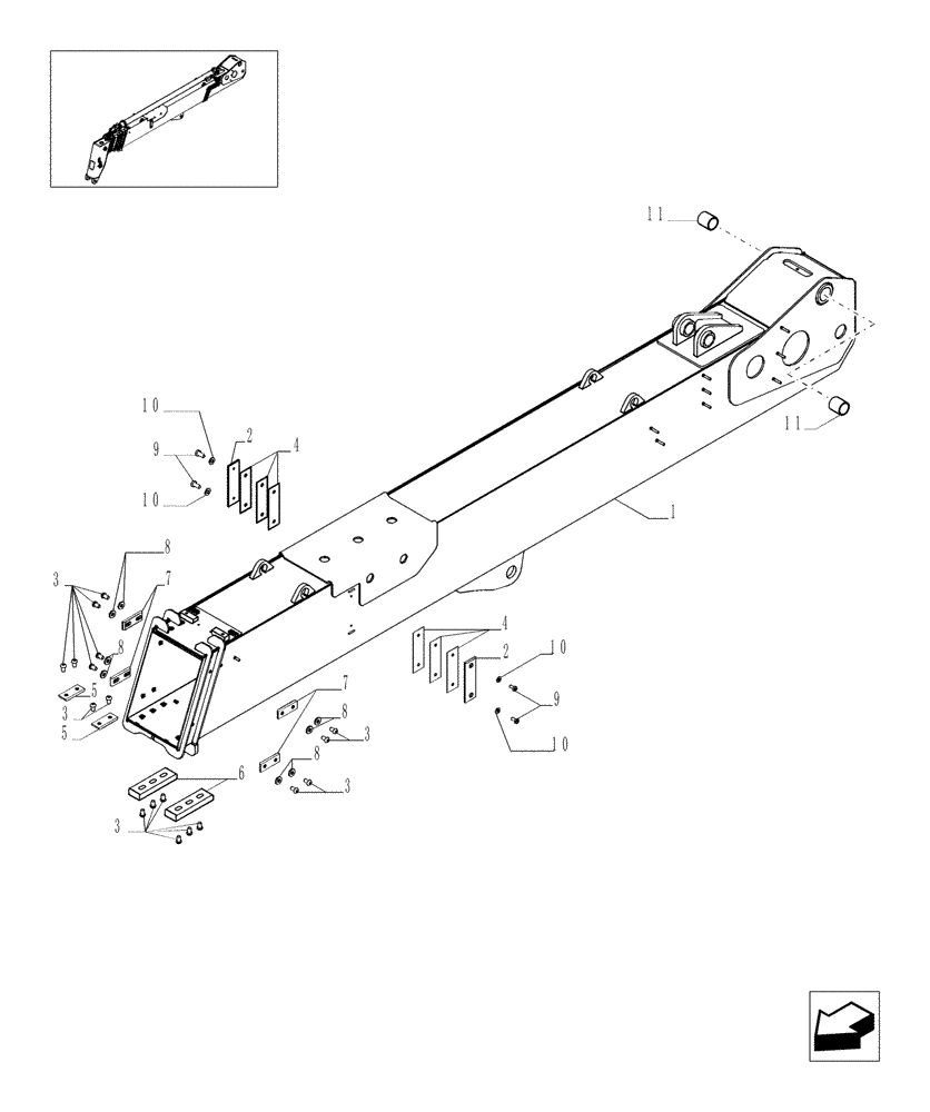 Схема запчастей Case TX1055 - (9.80092A[01]) - TELESCOPIC ARM FOR 4 FUNCTIONS (ARM 55) - OPTIONAL CODE 749027251 (83) - TELESCOPIC SINGLE ARM