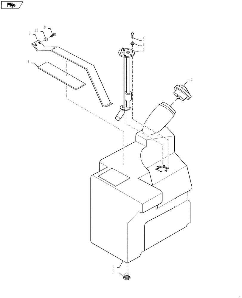 Схема запчастей Case DV45CC - (10.216.AI[02]) - FUEL TANK (10) - ENGINE