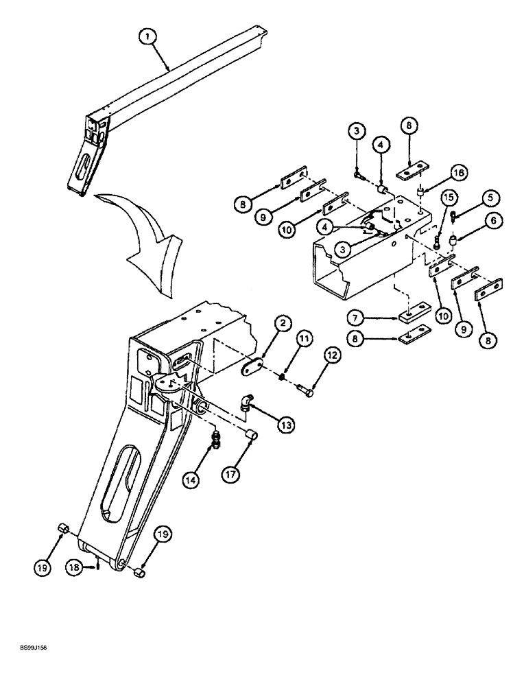 Схема запчастей Case 689G - (09-20) - INNER BOOM ASSEMBLY (09) - CHASSIS