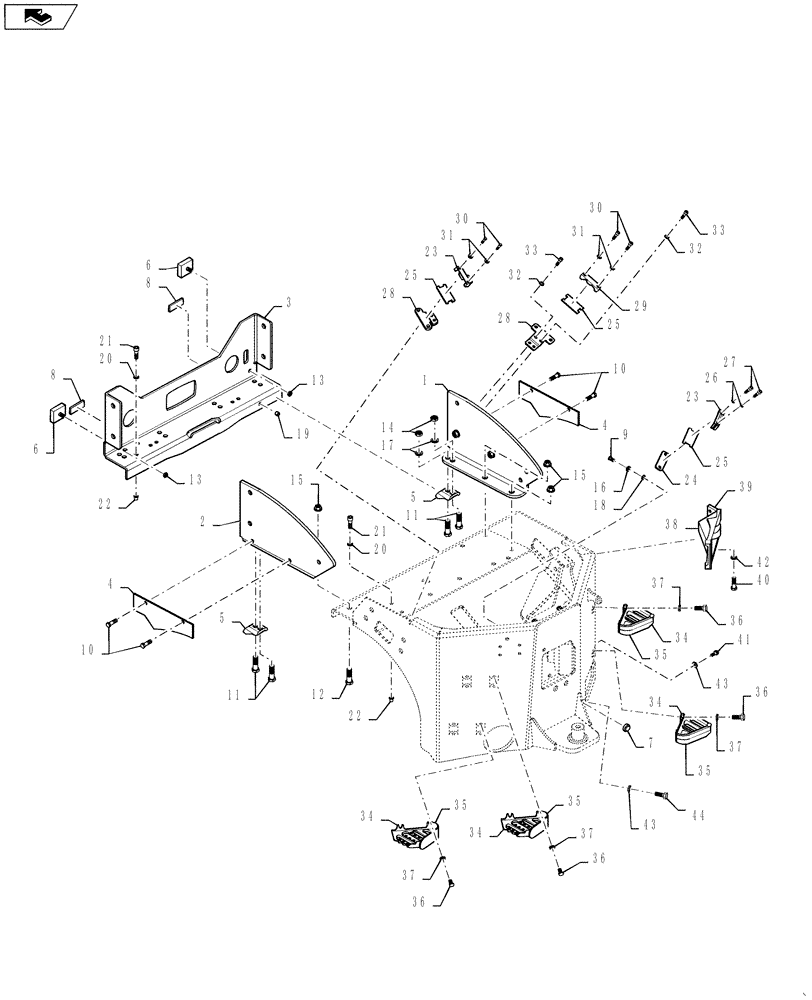 Схема запчастей Case DV26 - (39.100.AS[02]) - FRAME, REAR - BSN NFNTV0040 (39) - FRAMES AND BALLASTING