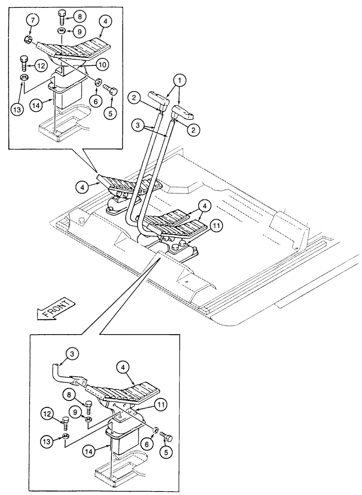 Схема запчастей Case 9050 - (6-12) - TRACK DRIVE CONTROLS (06) - POWER TRAIN