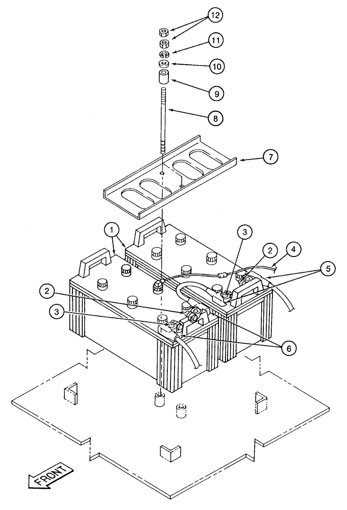 Схема запчастей Case 9050 - (4-10) - BATTERIES AND MOUNTING (04) - ELECTRICAL SYSTEMS
