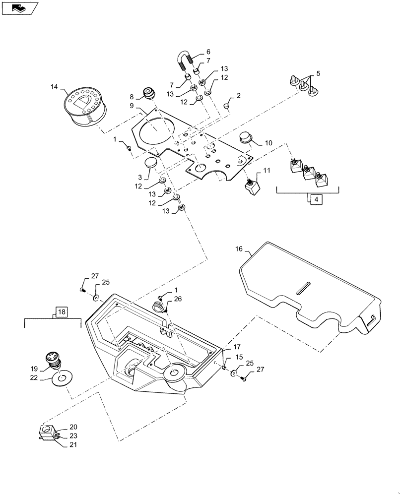 Схема запчастей Case DV26 - (55.512.BQ[01]) - INSTRUMENT PANEL - BSN NFNTU0427 (55) - ELECTRICAL SYSTEMS