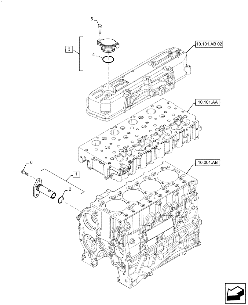 Схема запчастей Case TR320 - (10.304.AM) - FILLER CAP, ENGINE (10) - ENGINE