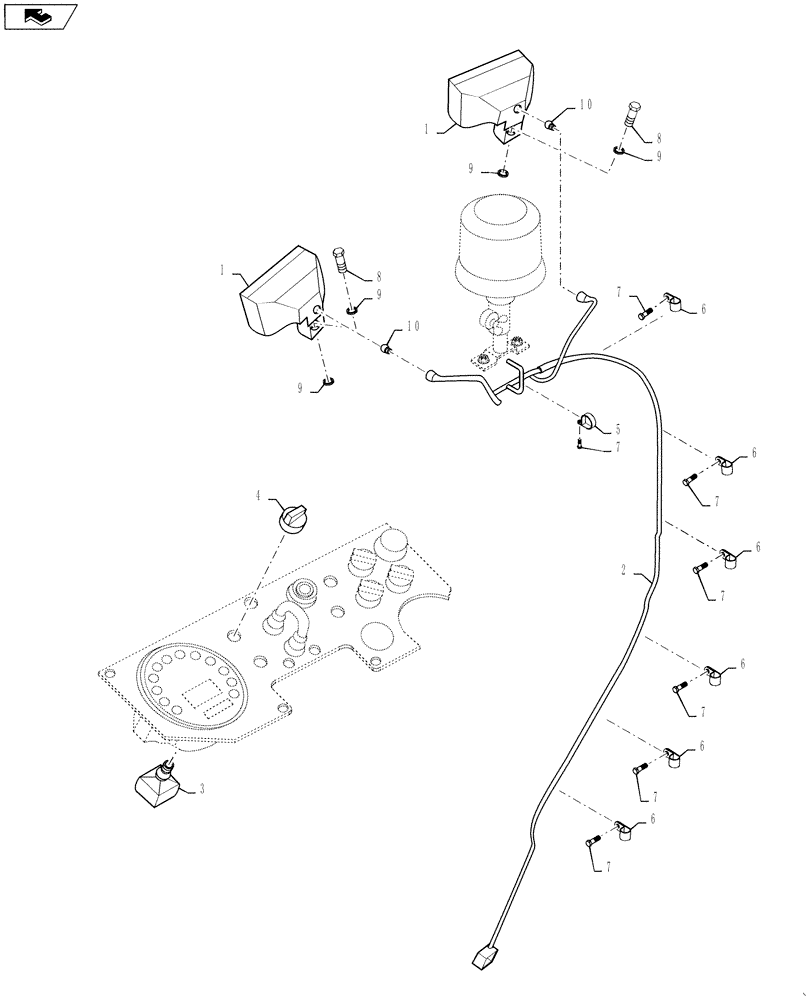 Схема запчастей Case DV26 - (55.404.AC[01]) - WORK LIGHT & WIRING (55) - ELECTRICAL SYSTEMS