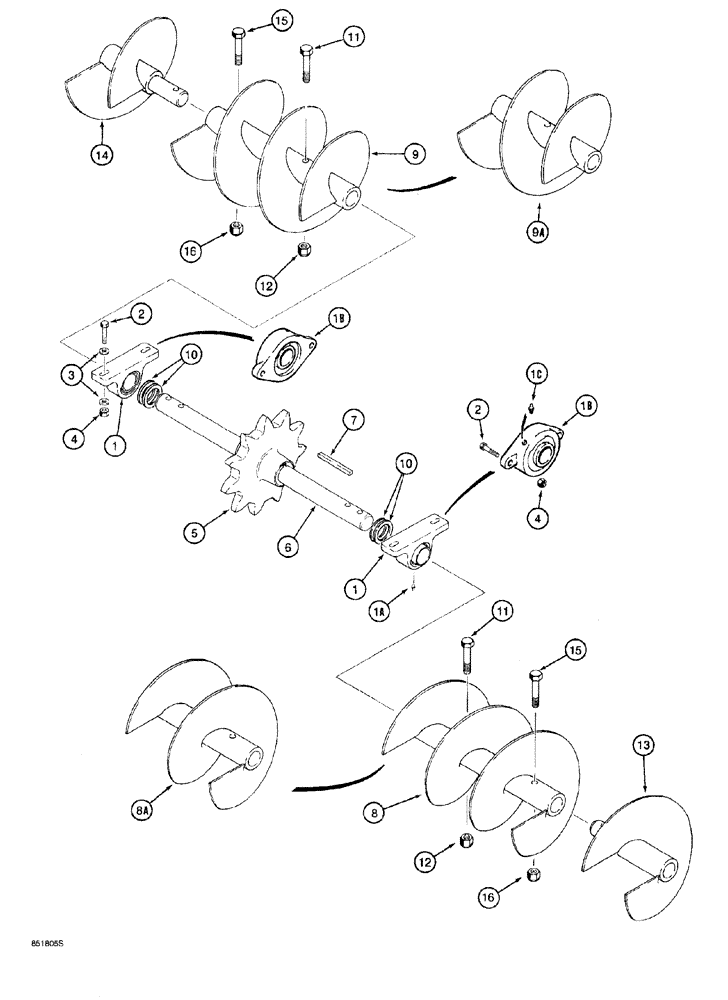 Схема запчастей Case 760 - (09-090) - AUGER AND MOUNTING (89) - TOOLS