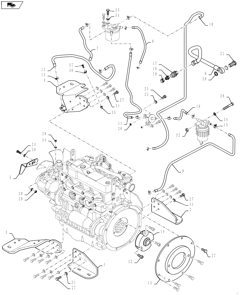 Схема запчастей Case DV45CC - (10.001.AK[03]) - ENGINE MOUNT (10) - ENGINE