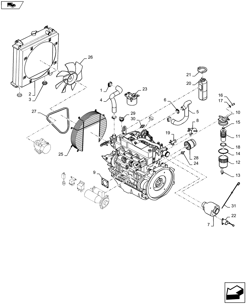 Схема запчастей Case DV45CC - (10.001.AK[04]) - ENGINE AND ATTACHING PARTS (10) - ENGINE