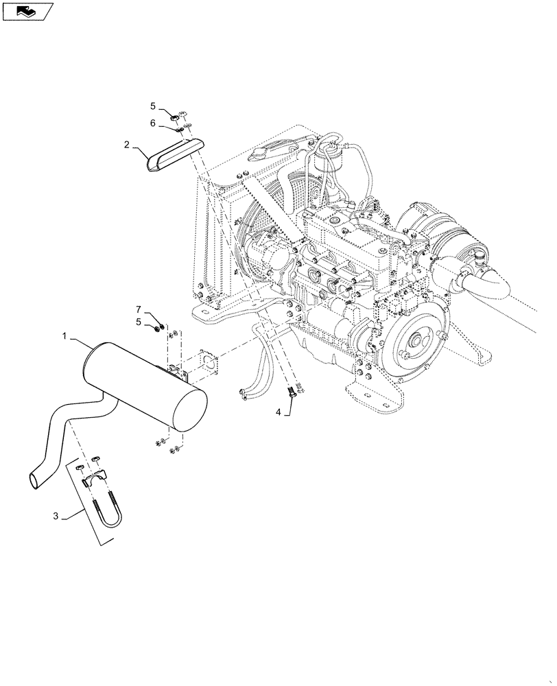 Схема запчастей Case DV36 - (10.254.AD[02]) - EXHAUST SYSTEM W/ MUFFLER (10) - ENGINE
