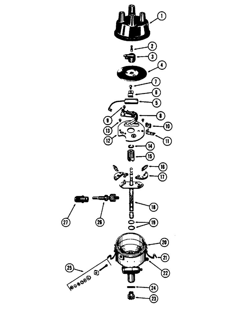 Схема запчастей Case W7 - (072) - A22846 DISTRIBUTOR, (284) SPARK IGNITION ENGINE (04) - ELECTRICAL SYSTEMS