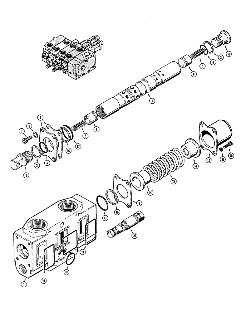 Схема запчастей Case W36 - (8-424) - L70875 AND L70876 LOADER CONTROL VALVE, D76987 CLAM SECTION (08) - HYDRAULICS